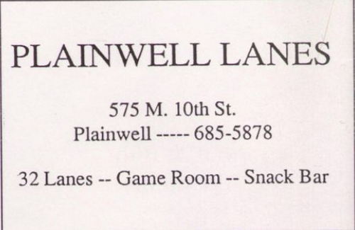 Plainwell Lanes - 1997 Ad (newer photo)